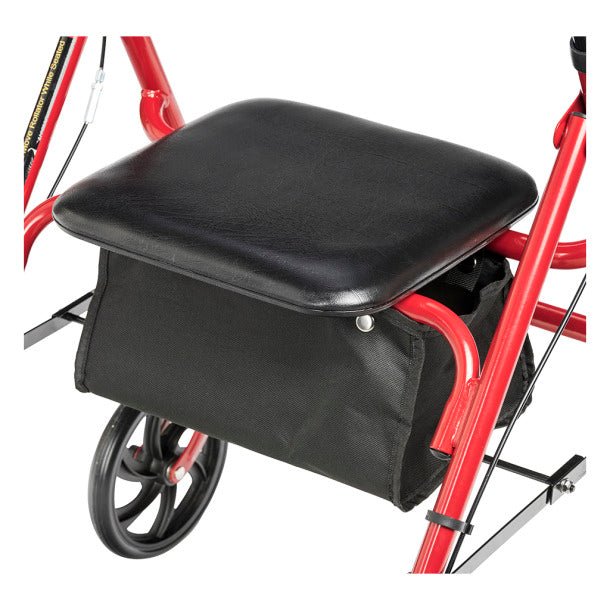 Four Wheel Walker Rollator with Fold Up Removable Back Support