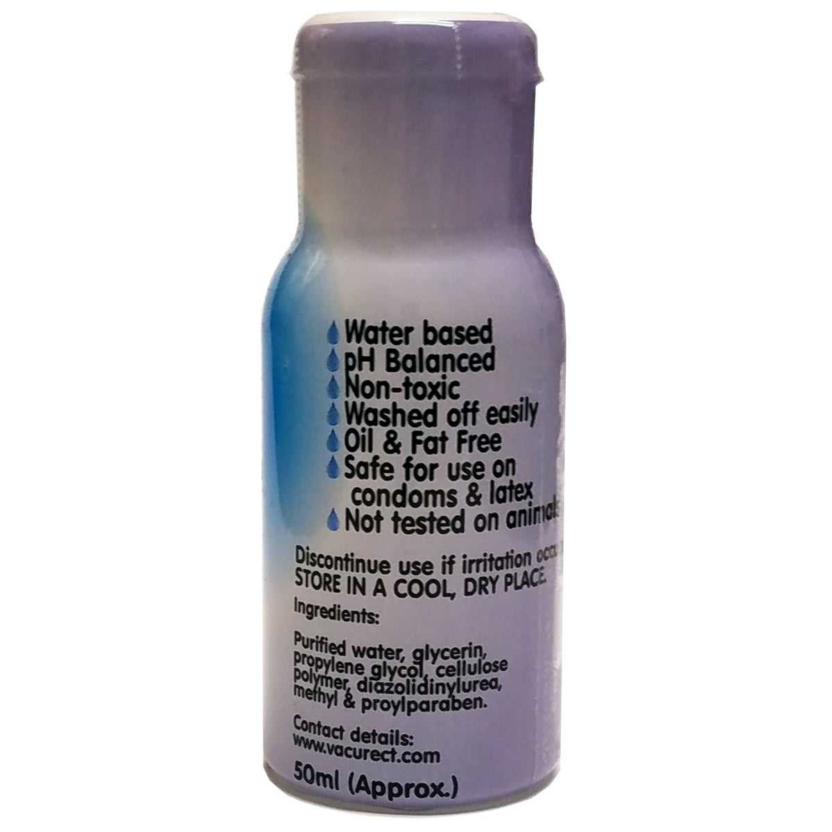 Vacurect Water Soluble Personal Lubricant - 50ml / 2 oz.