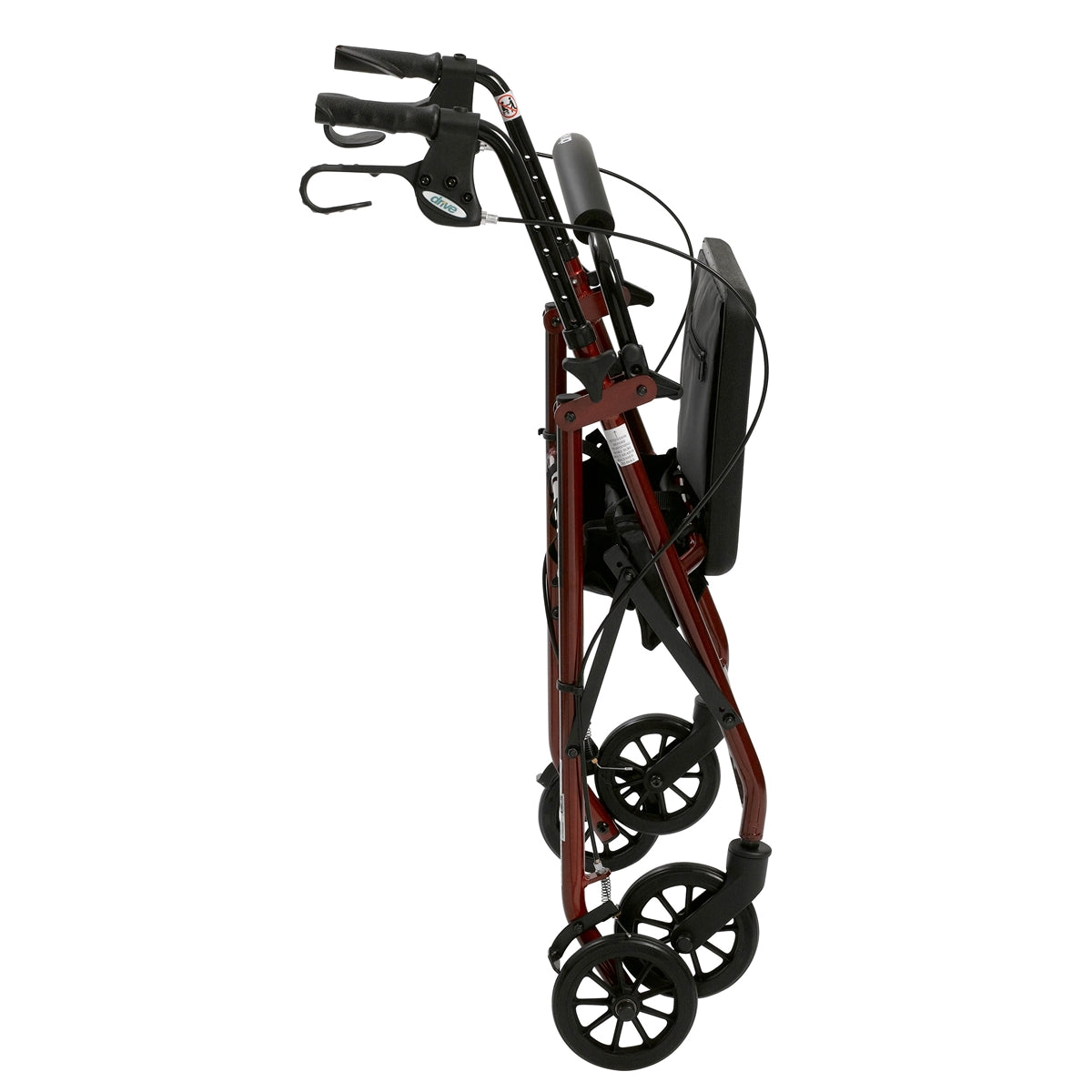 Walker Rollator with 6" Wheels, Fold Up Removable Back Support, and Padded Seat